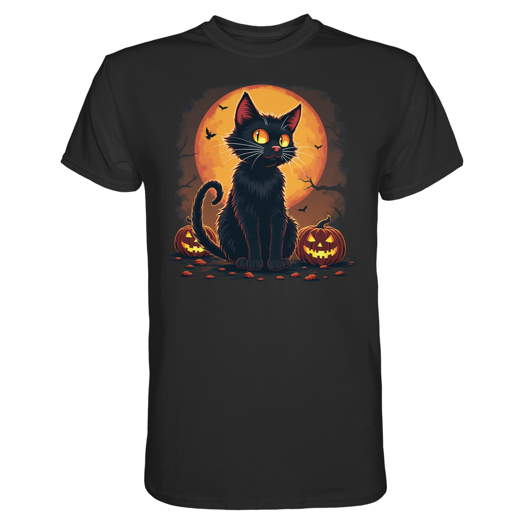 Halloween Black Cat- Schwarze Katze - Premium Shirt