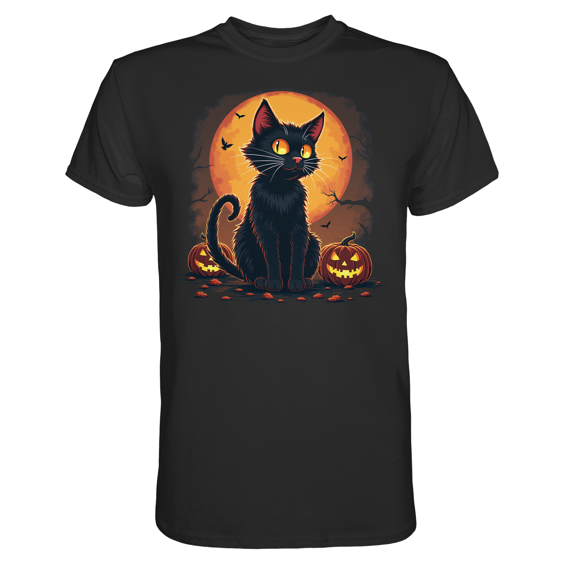 Halloween Black Cat- Schwarze Katze - Premium Shirt