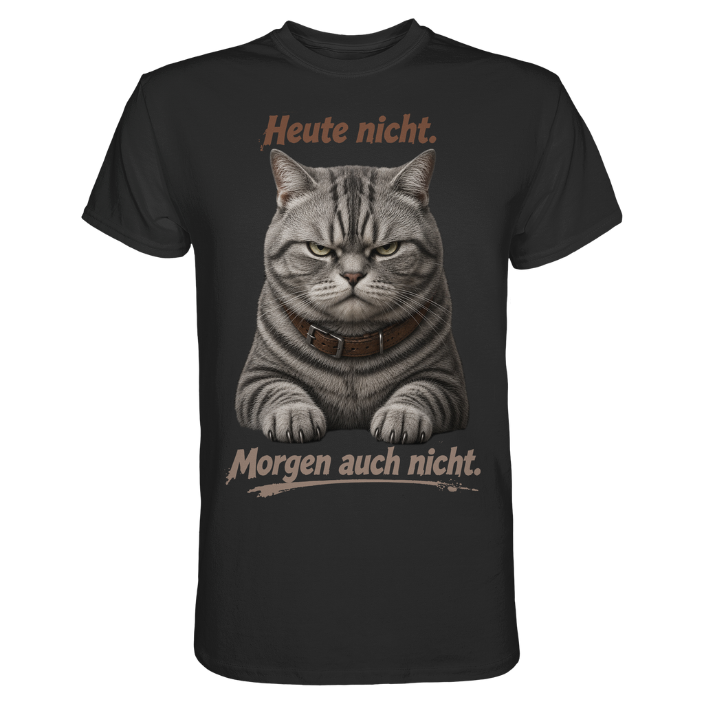 Heute nicht. Morgen auch nicht! Grumpy Tabby Katze  - Premium Shirt