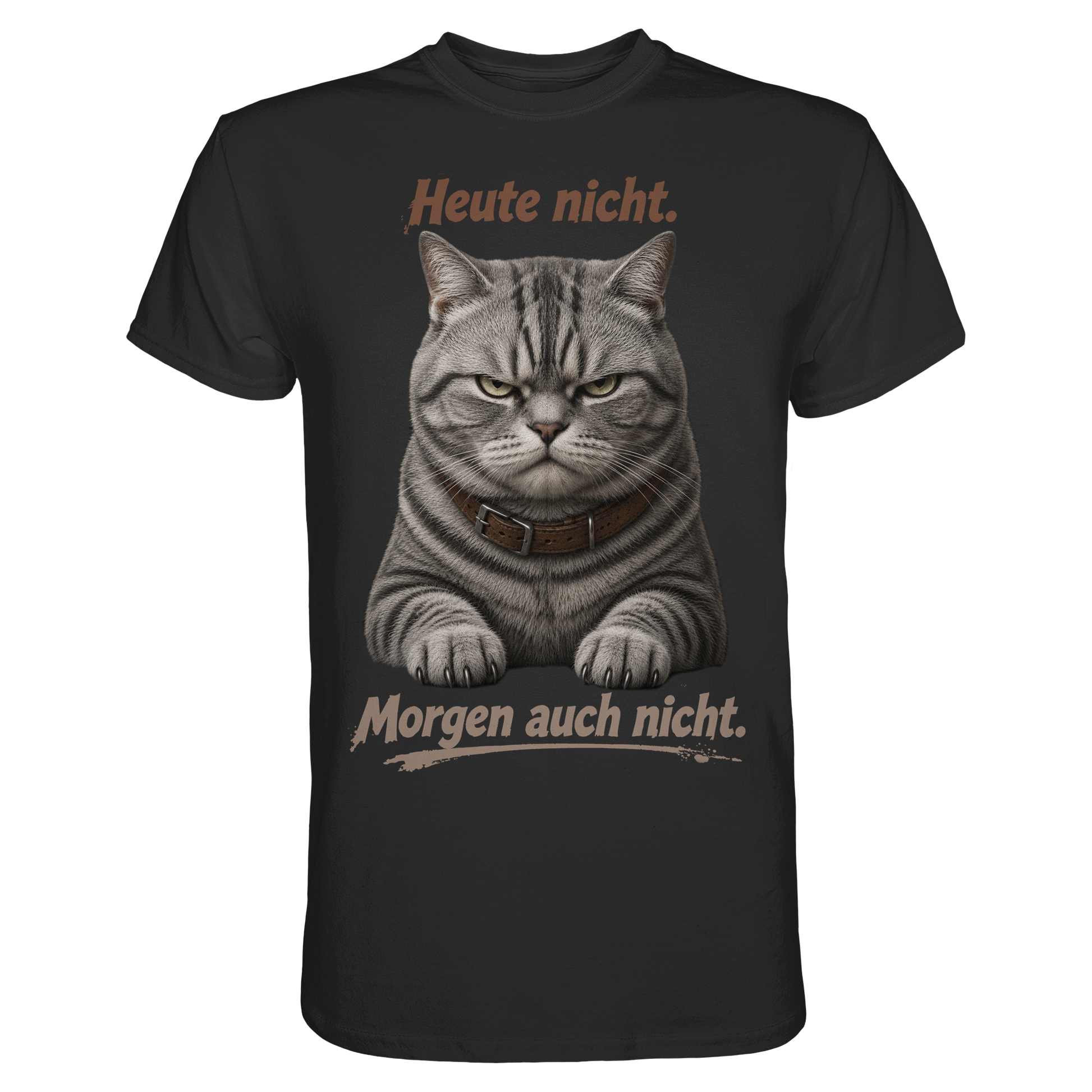 Heute nicht. Morgen auch nicht! Grumpy Tabby Katze  - Premium Shirt