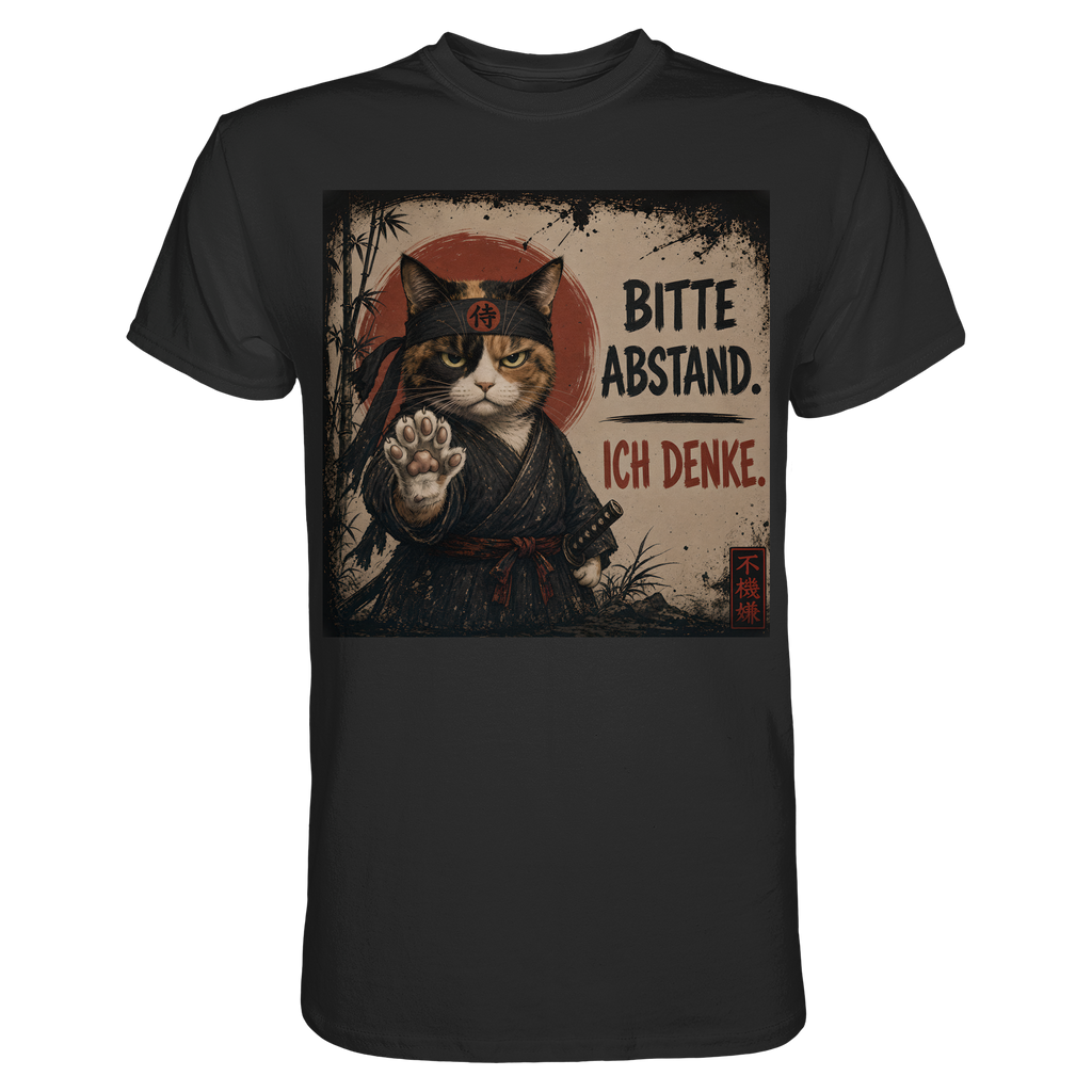 Cyberpunk Samurai grumpy Cat Bitte Abstand - Premium Shirt