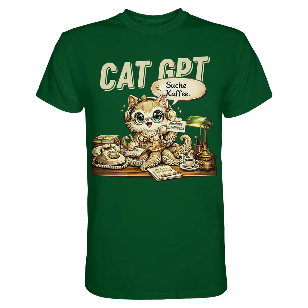 CAT GPT Funny Retro Office Cat - Premium Shirt - PAWentura