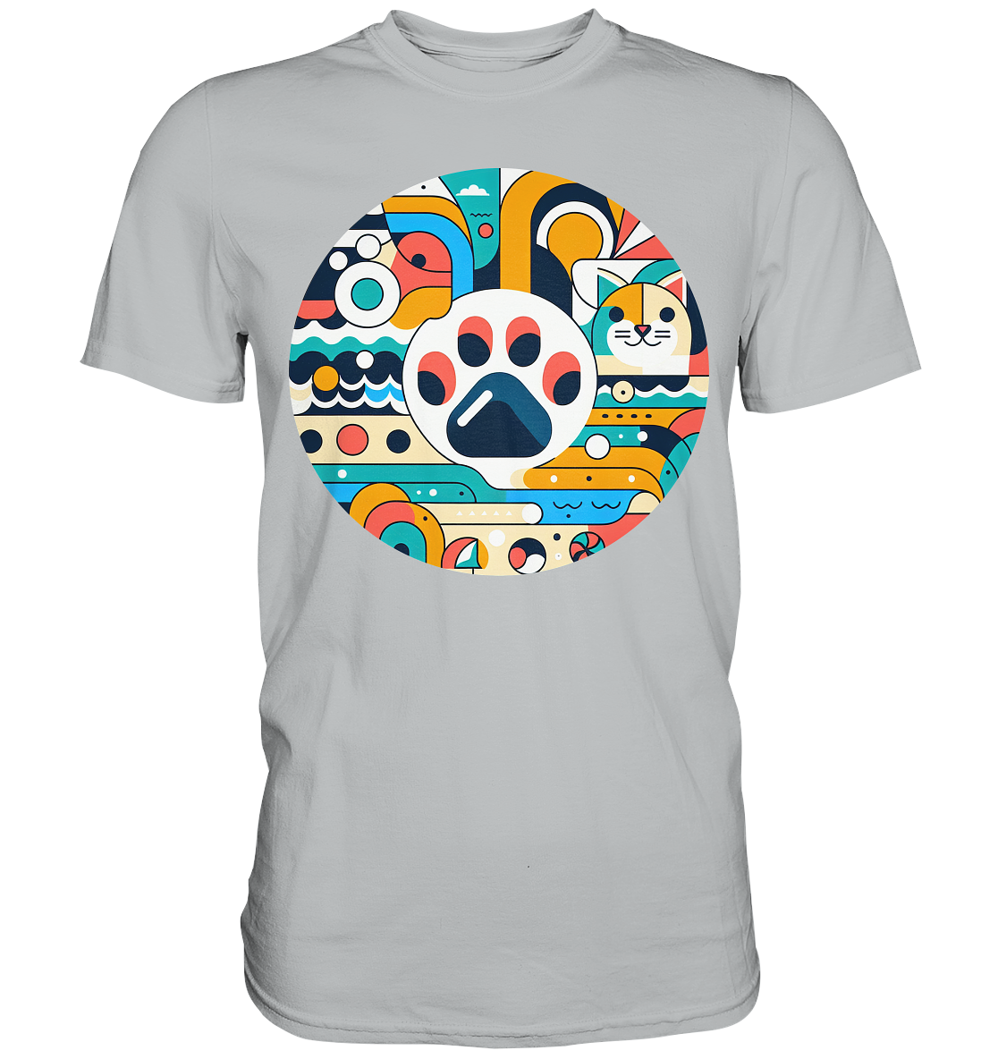 Pfote modern Art mit Katze - Premium Shirt