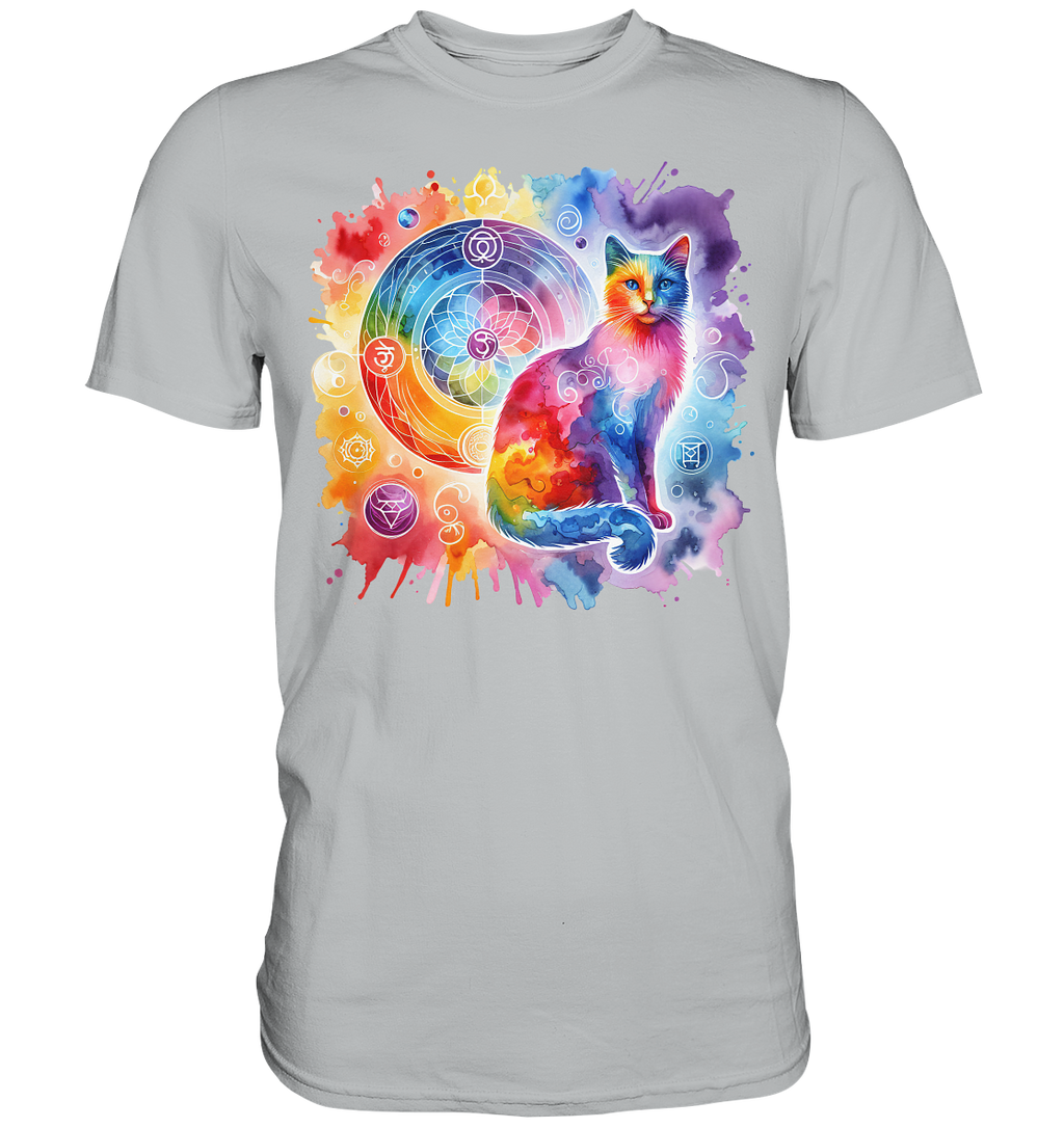 Ein Shakra Design mit Katze - Premium Shirt
