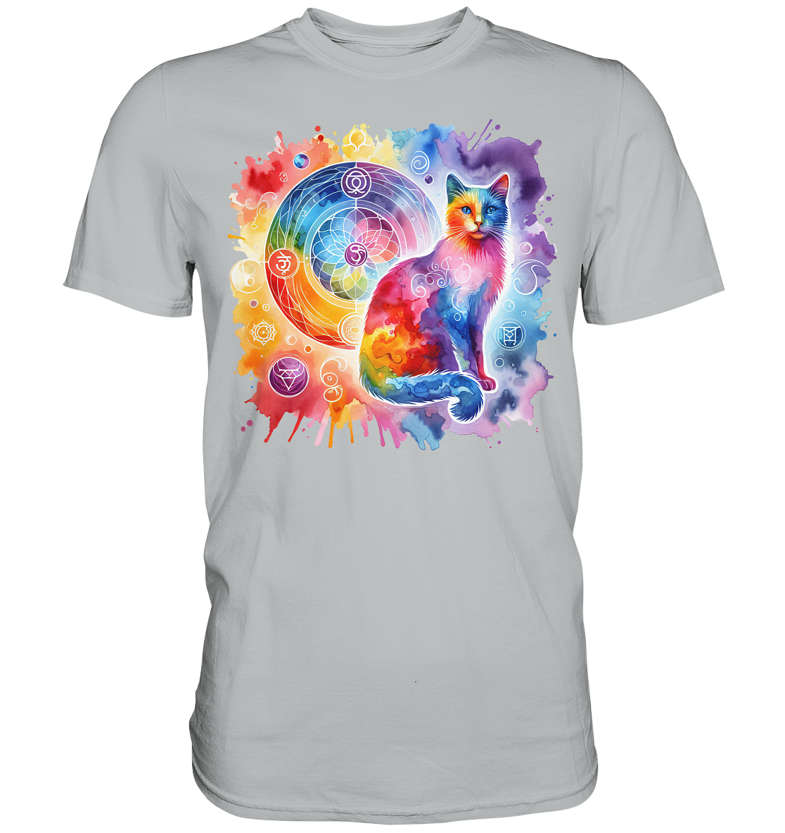 Ein Shakra Design mit Katze - Premium Shirt