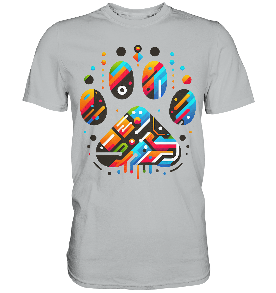 Y2K Technisch Design Pfote  - Premium Shirt