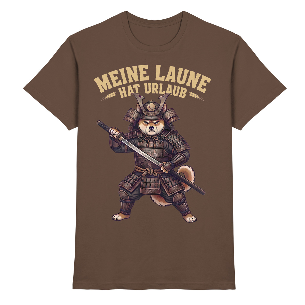 Meine Laune hat Urlaub – Lustiger Shiba Samurai Hund - Premium Shirt