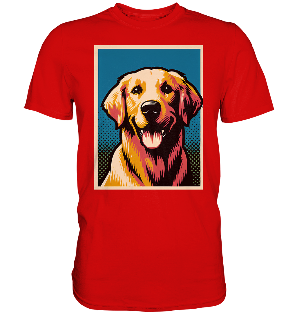 Golden Retriever Pop Art - personalisierbar - Premium Shirt