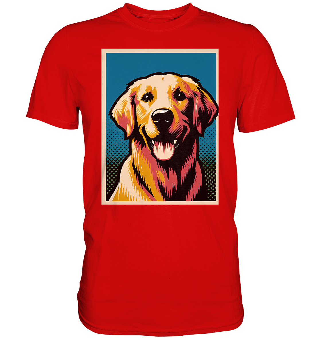 Golden Retriever Pop Art - personalisierbar - Premium Shirt
