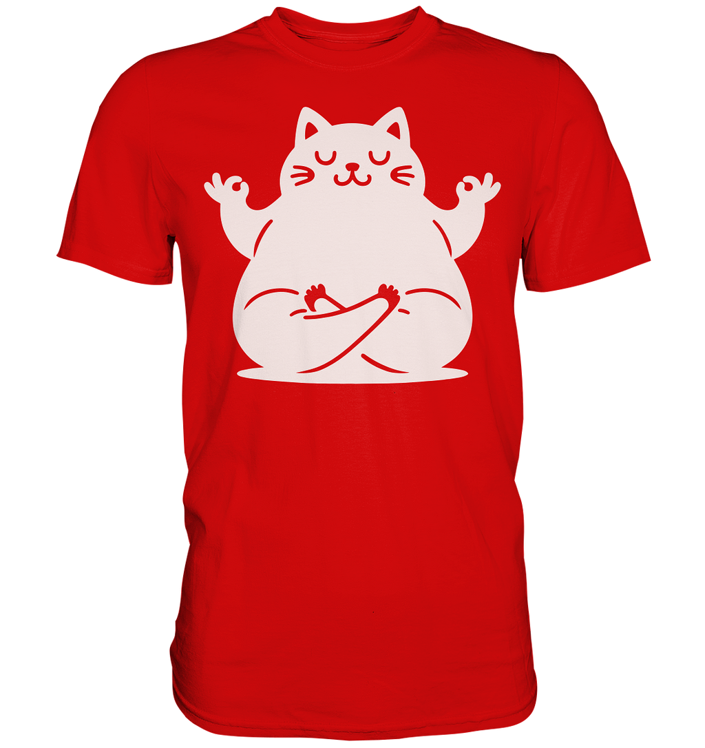Funny yoga Cat - personalisierbar - Premium Shirt