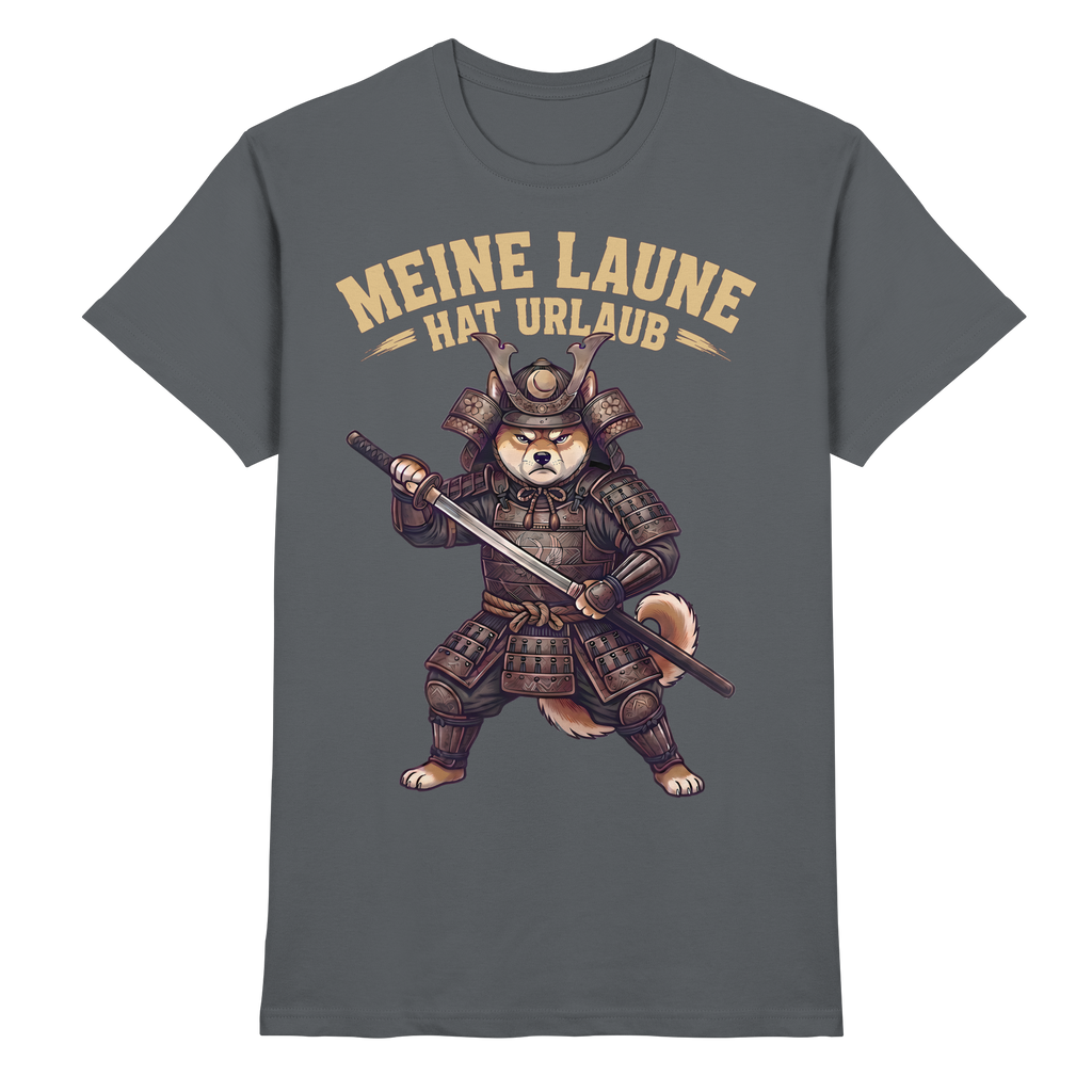 Meine Laune hat Urlaub – Lustiger Shiba Samurai Hund - Premium Shirt