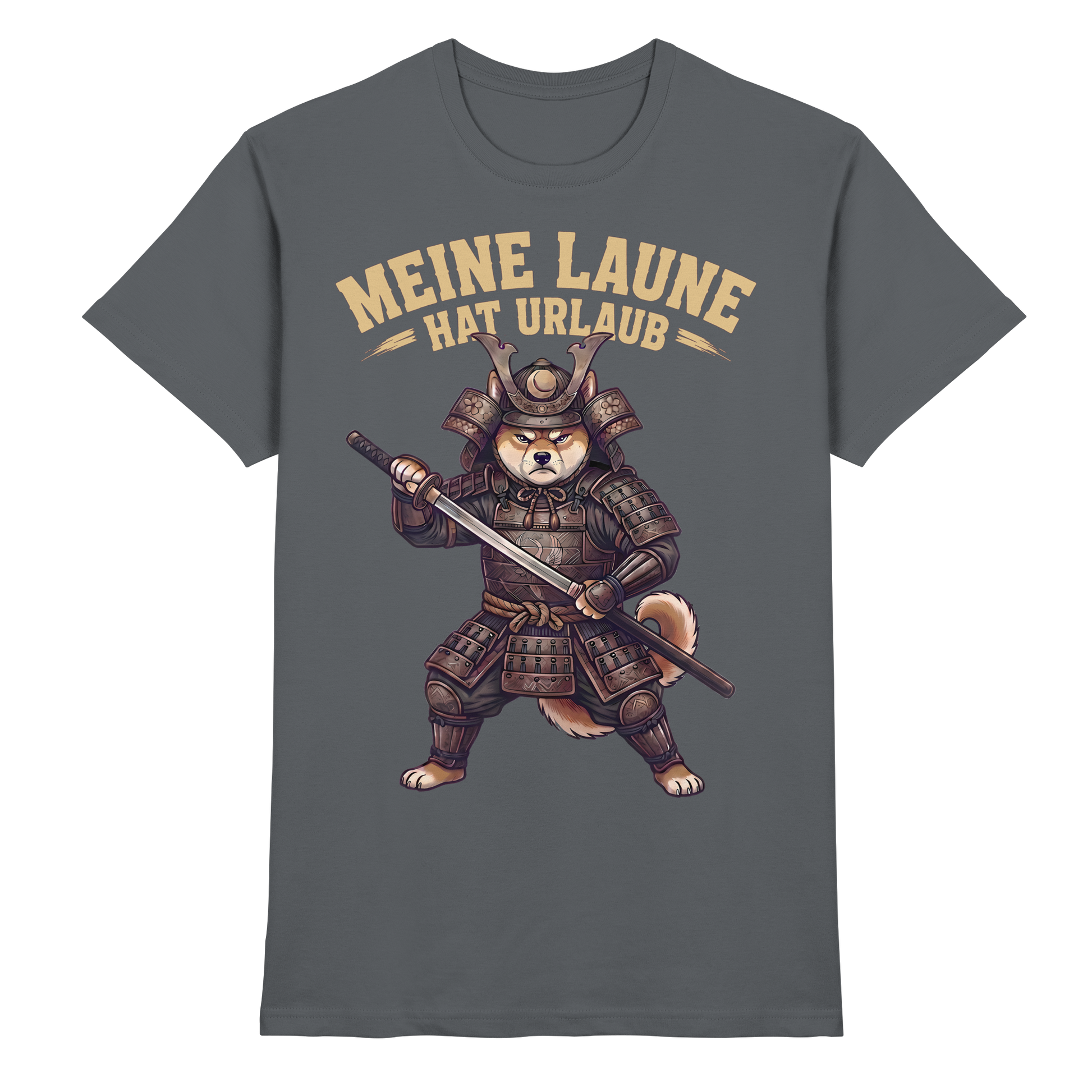 Meine Laune hat Urlaub – Lustiger Shiba Samurai Hund - Premium Shirt