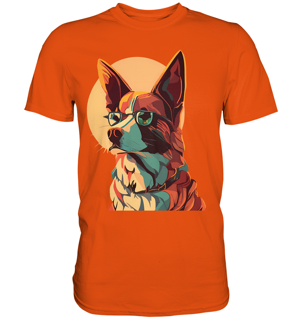 Retro Pop Art Illustration Fox Terrier Hund - Premium Shirt