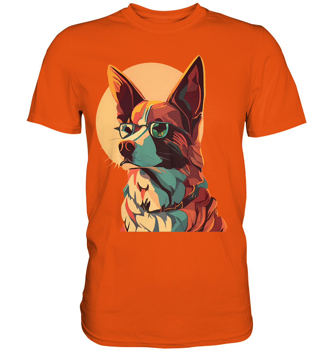 Retro Pop Art Illustration Fox Terrier Hund - Premium Shirt