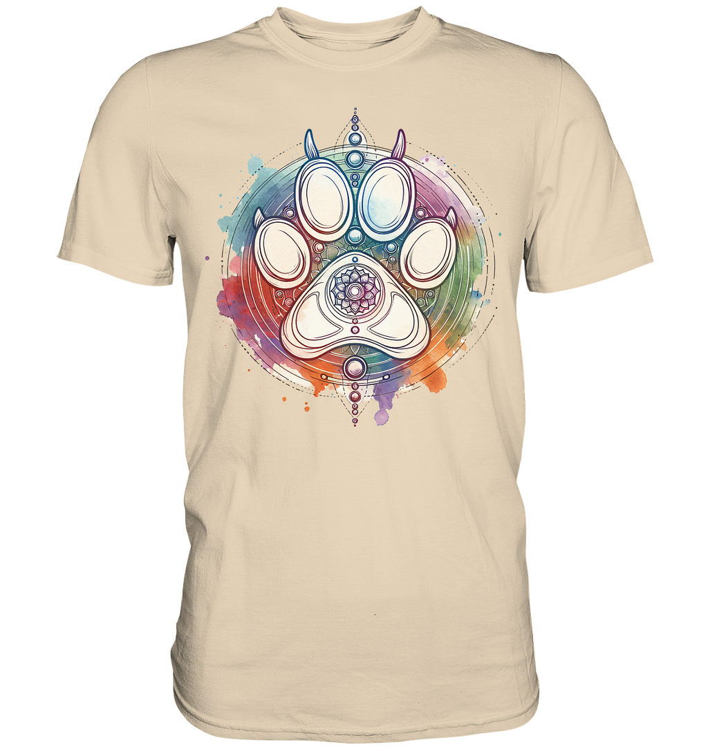 Modernes Design Chakra mit Pfote - Premium Shirt