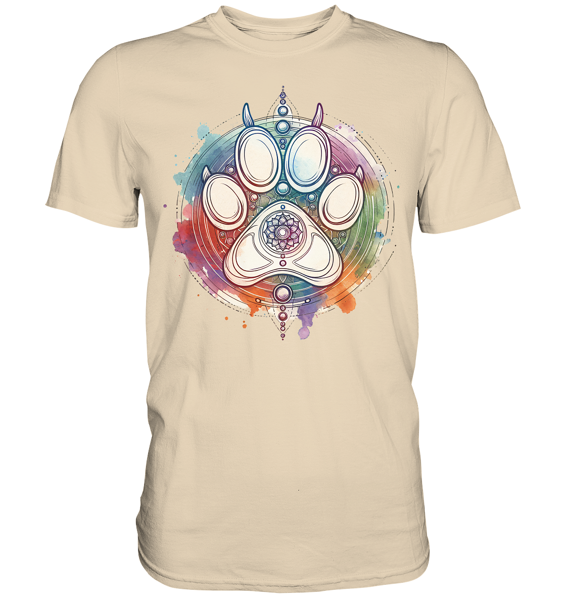 Modernes Design Chakra mit Pfote - Premium Shirt