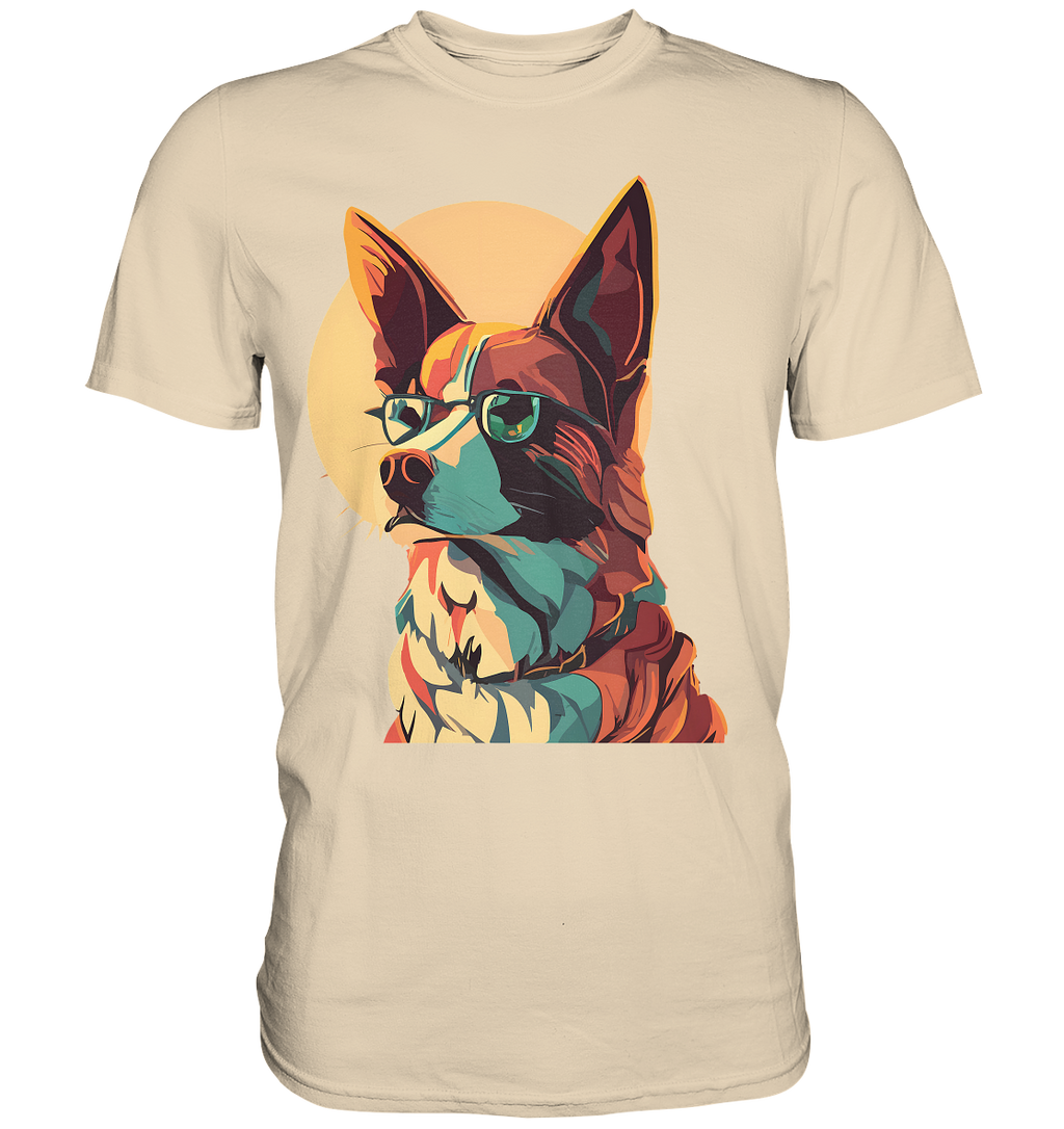 Retro Pop Art Illustration Fox Terrier Hund - Premium Shirt