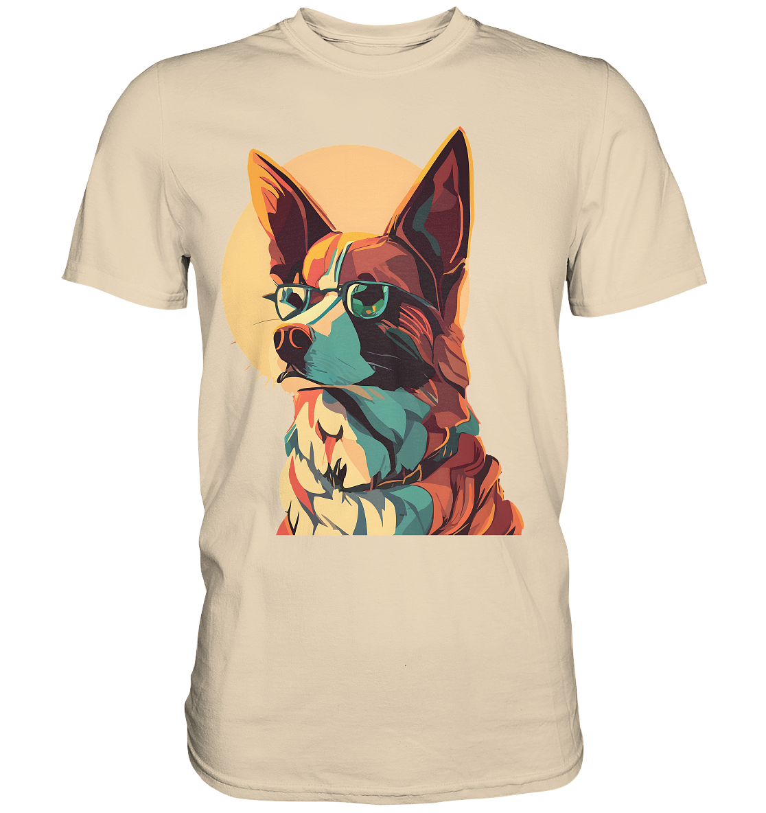 Retro Pop Art Illustration Fox Terrier Hund - Premium Shirt