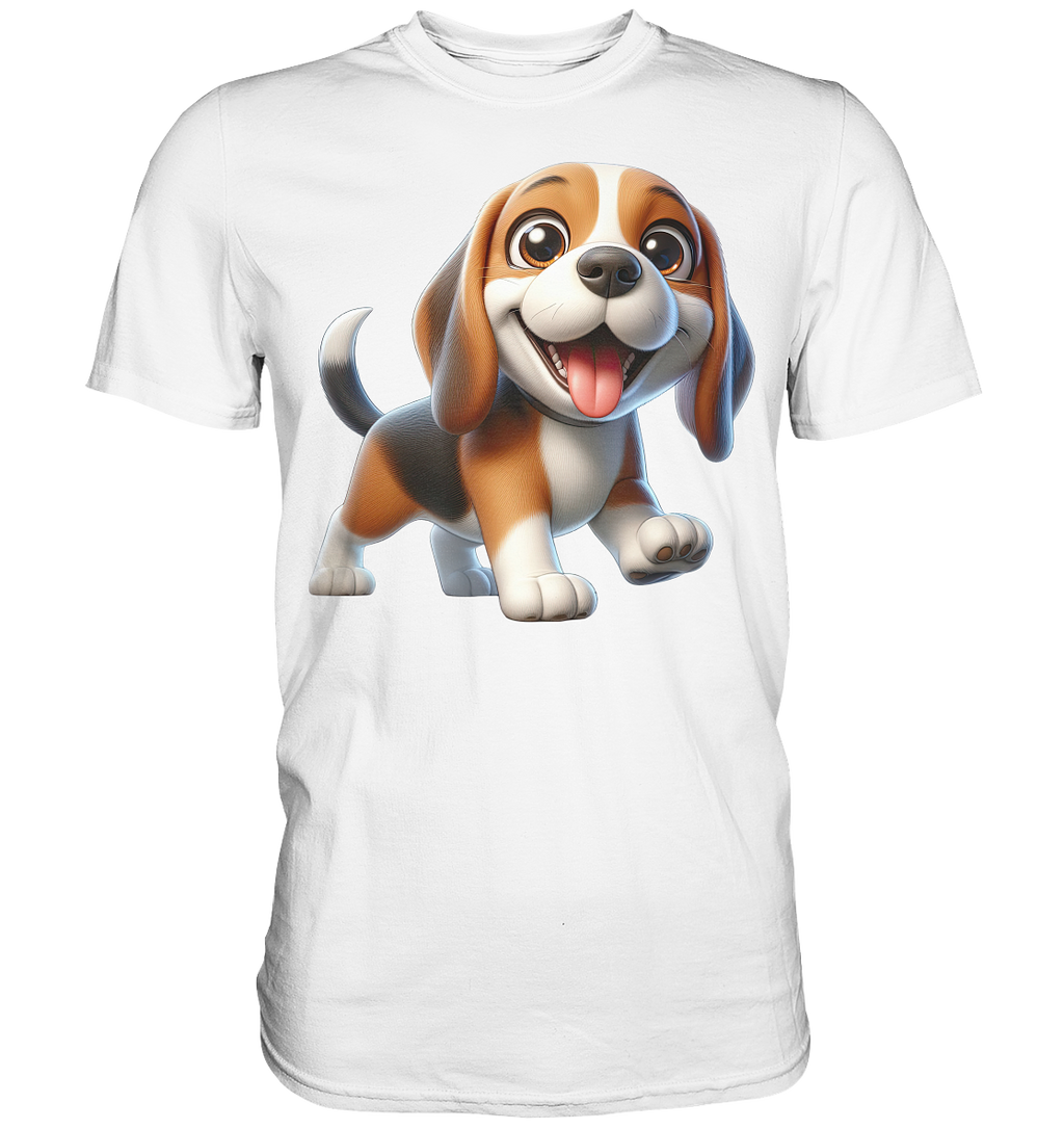 Beagle Cartoon Hund personalisierbar - Premium Shirt