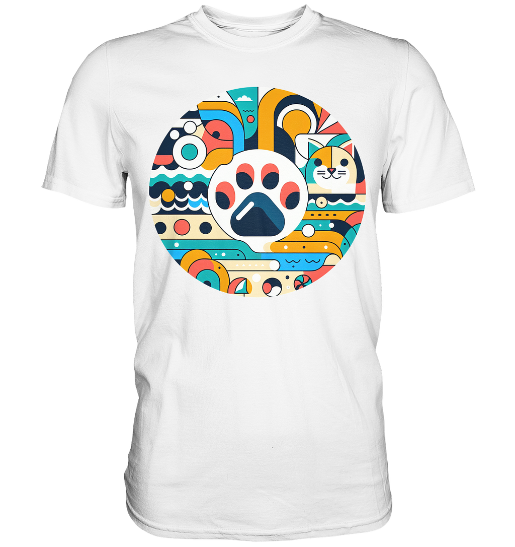 Pfote modern Art mit Katze - Premium Shirt