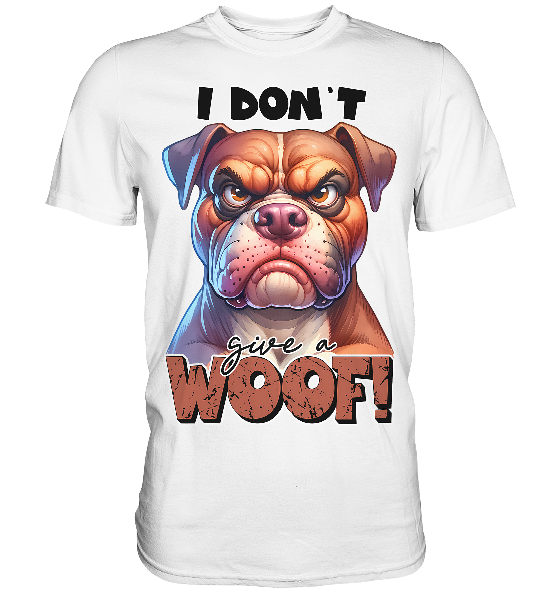 I don't give a woof - Fun Hunde Cartoon - Premium Shirt