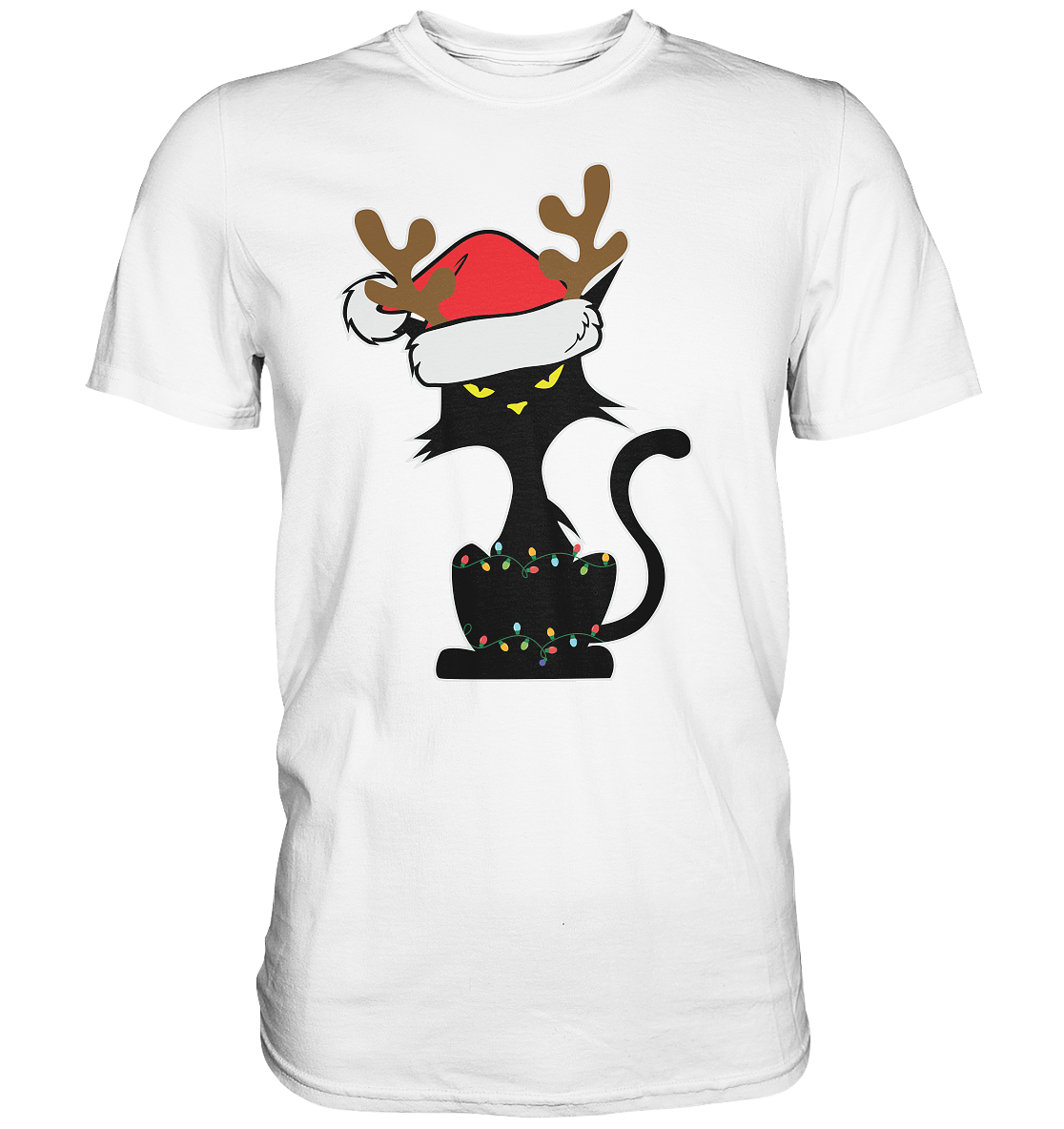 Grumpy Weihnachts Katze Cartoon - Premium Shirt