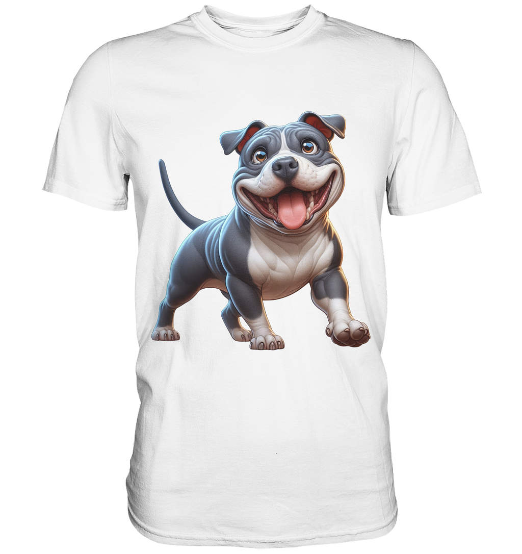 Pittbull Cartoon Hund personalisierbar - Premium Shirt