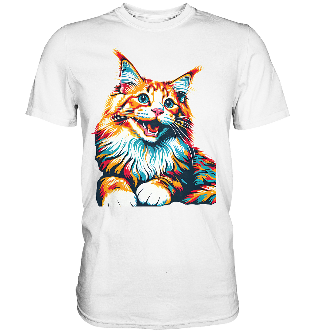 Maine Coon Katze Pop Art - personalisierbar - Premium Shirt