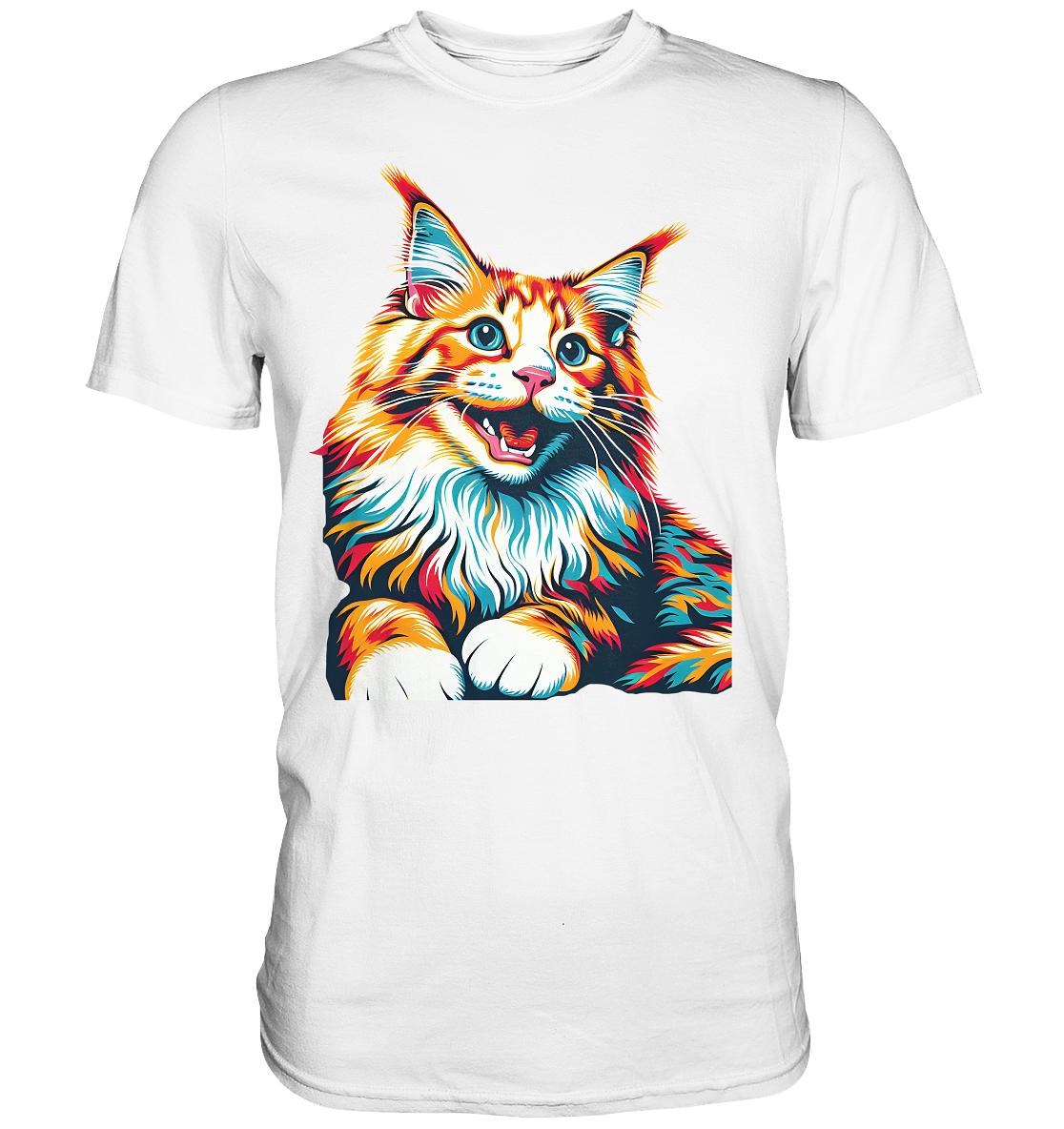 Maine Coon Katze Pop Art - personalisierbar - Premium Shirt