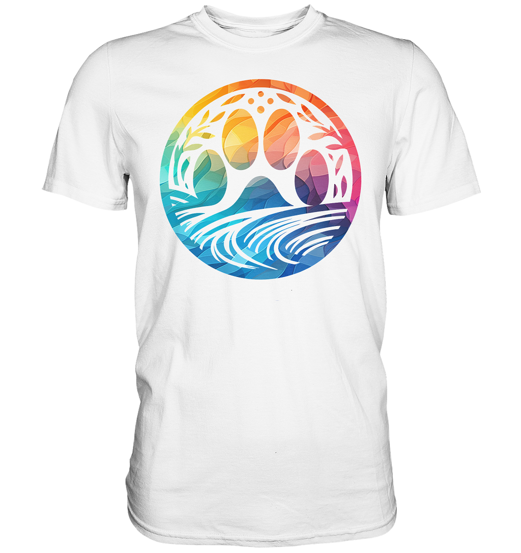 Modern Design Pfote mit regenbogenartigen Farbverlauf  - Premium Shirt