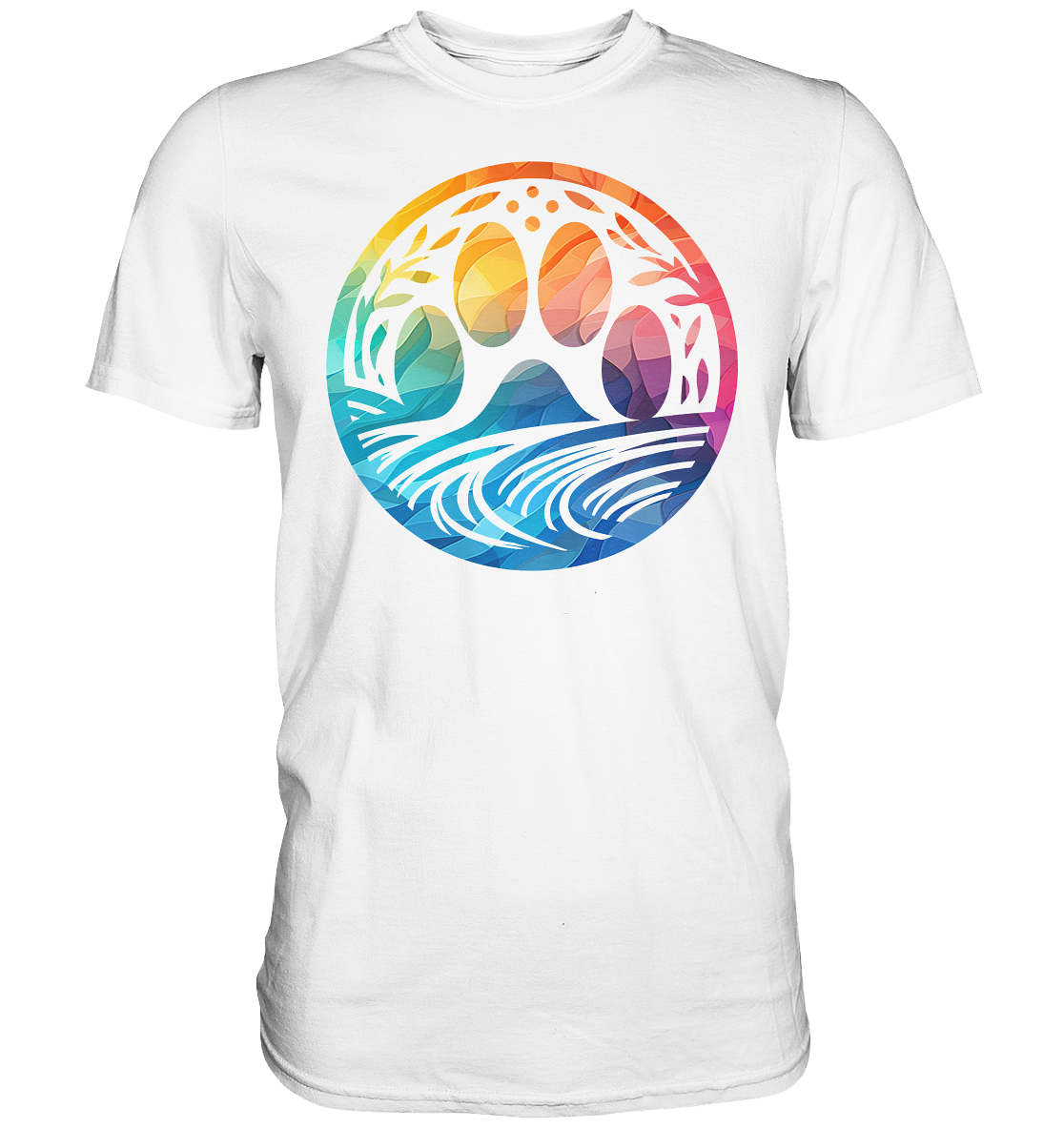 Modern Design Pfote mit regenbogenartigen Farbverlauf  - Premium Shirt