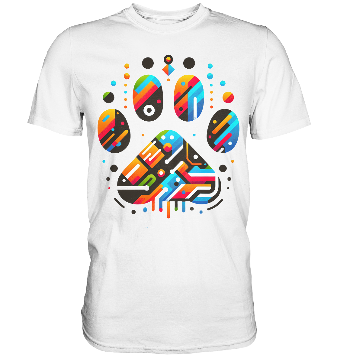 Y2K Technisch Design Pfote  - Premium Shirt