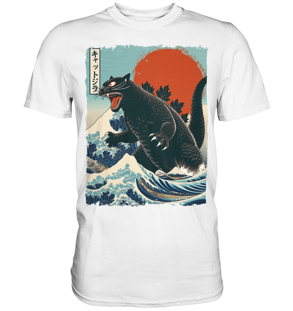 Cat - Zilla , Comic Style - Premium Shirt