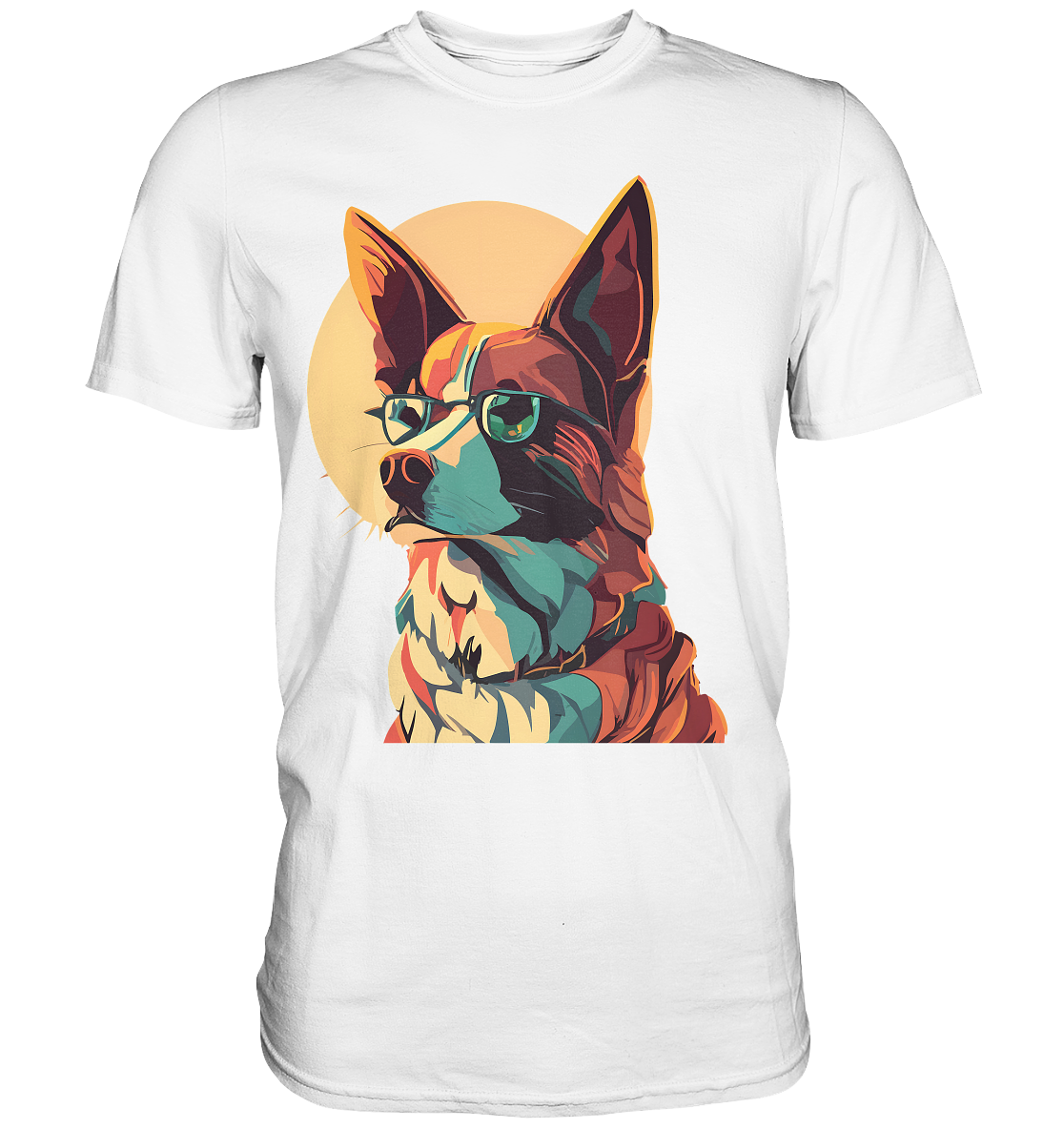 Retro Pop Art Illustration Fox Terrier Hund - Premium Shirt