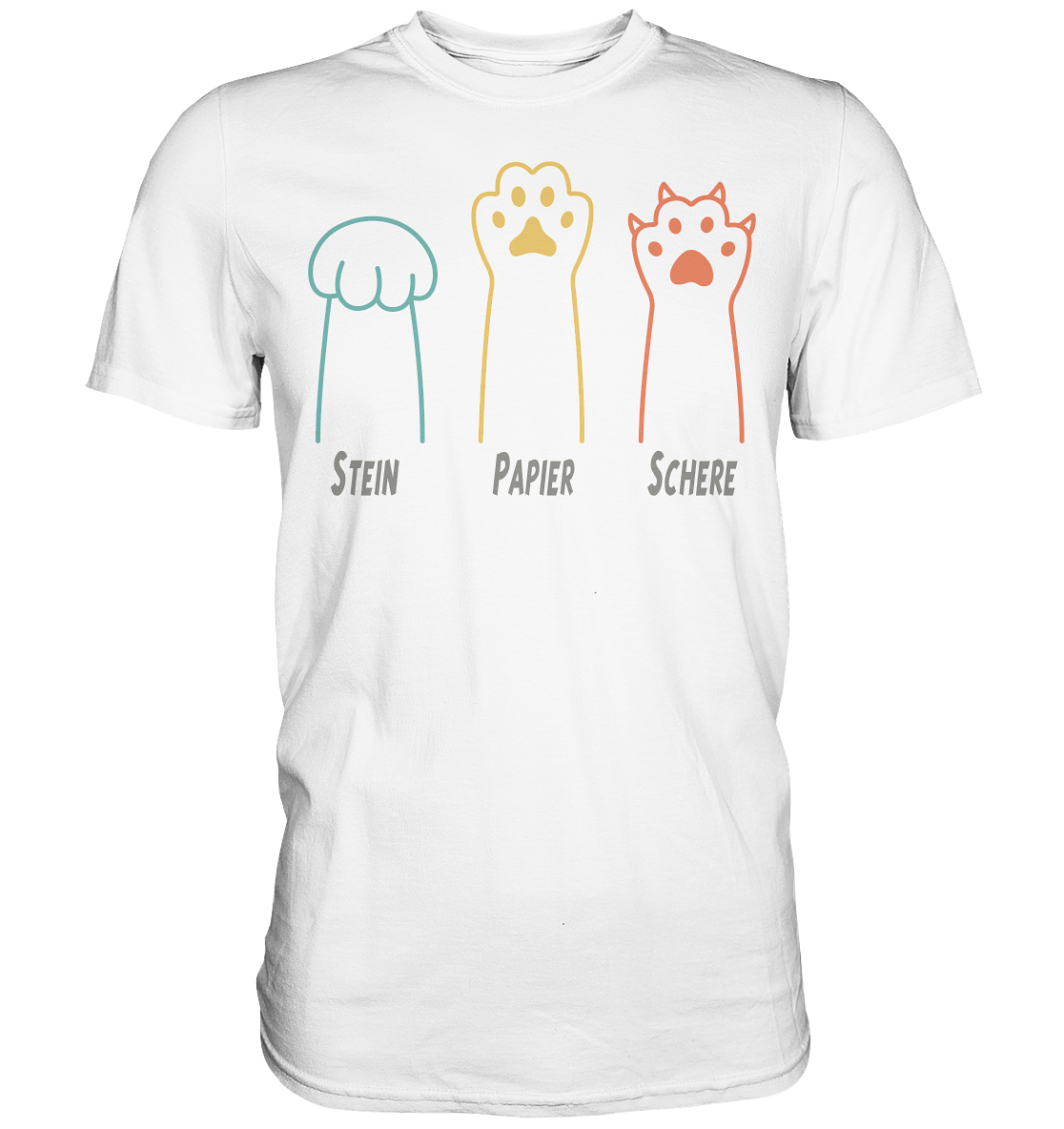 Pfoten Stein-Papier-Schere - Premium Shirt