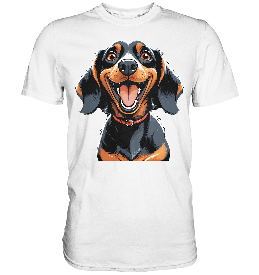 Happy Dackel Cartoon - Premium Shirt