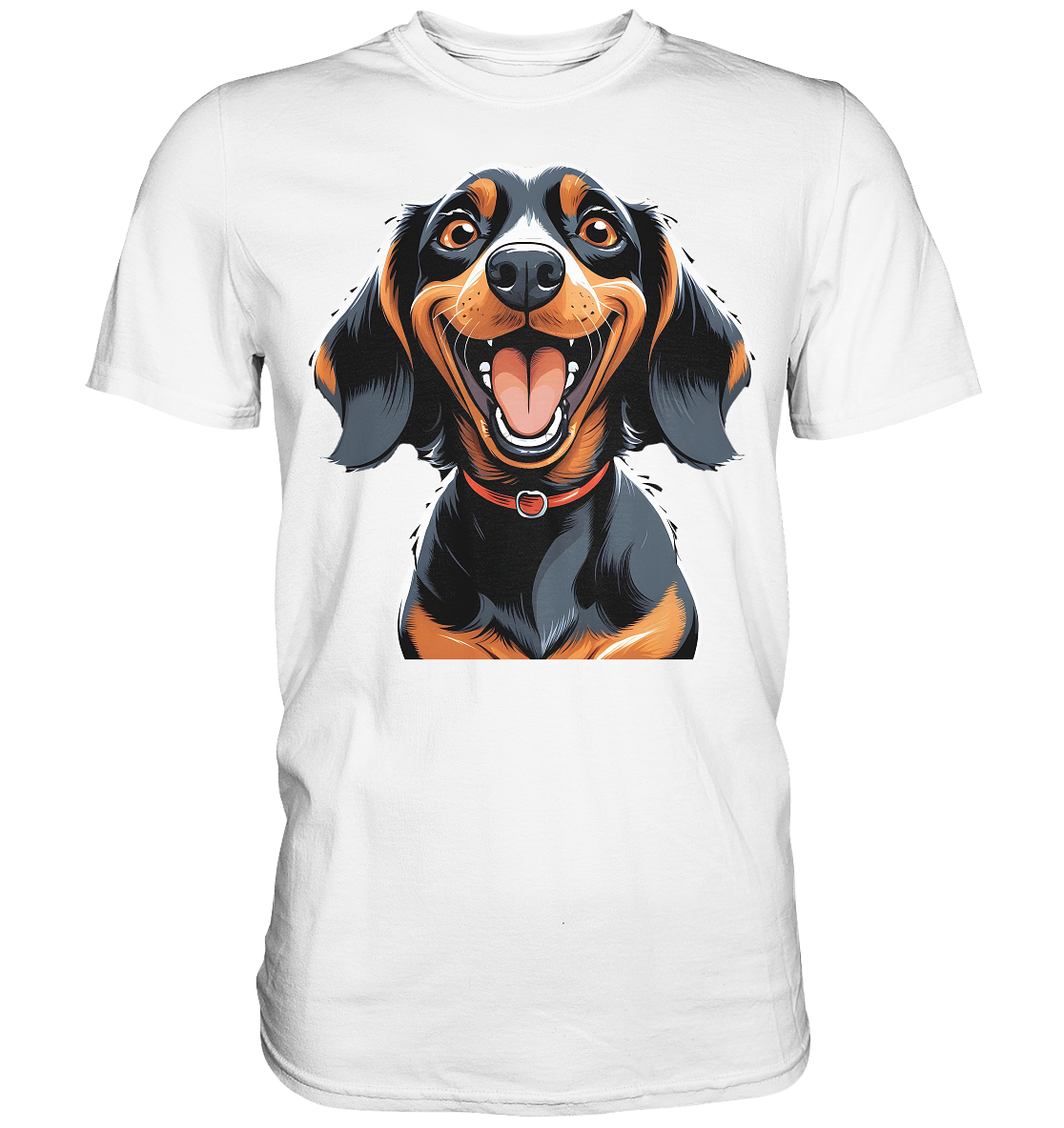 Happy Dackel Cartoon - Premium Shirt