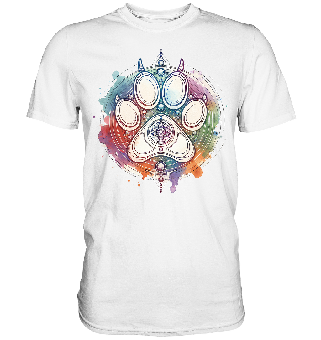 Modernes Design Chakra mit Pfote - Premium Shirt