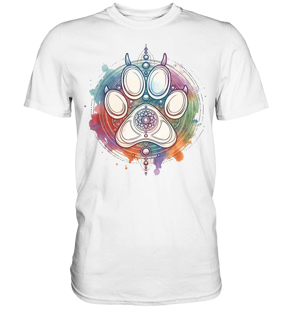 Modernes Design Chakra mit Pfote - Premium Shirt