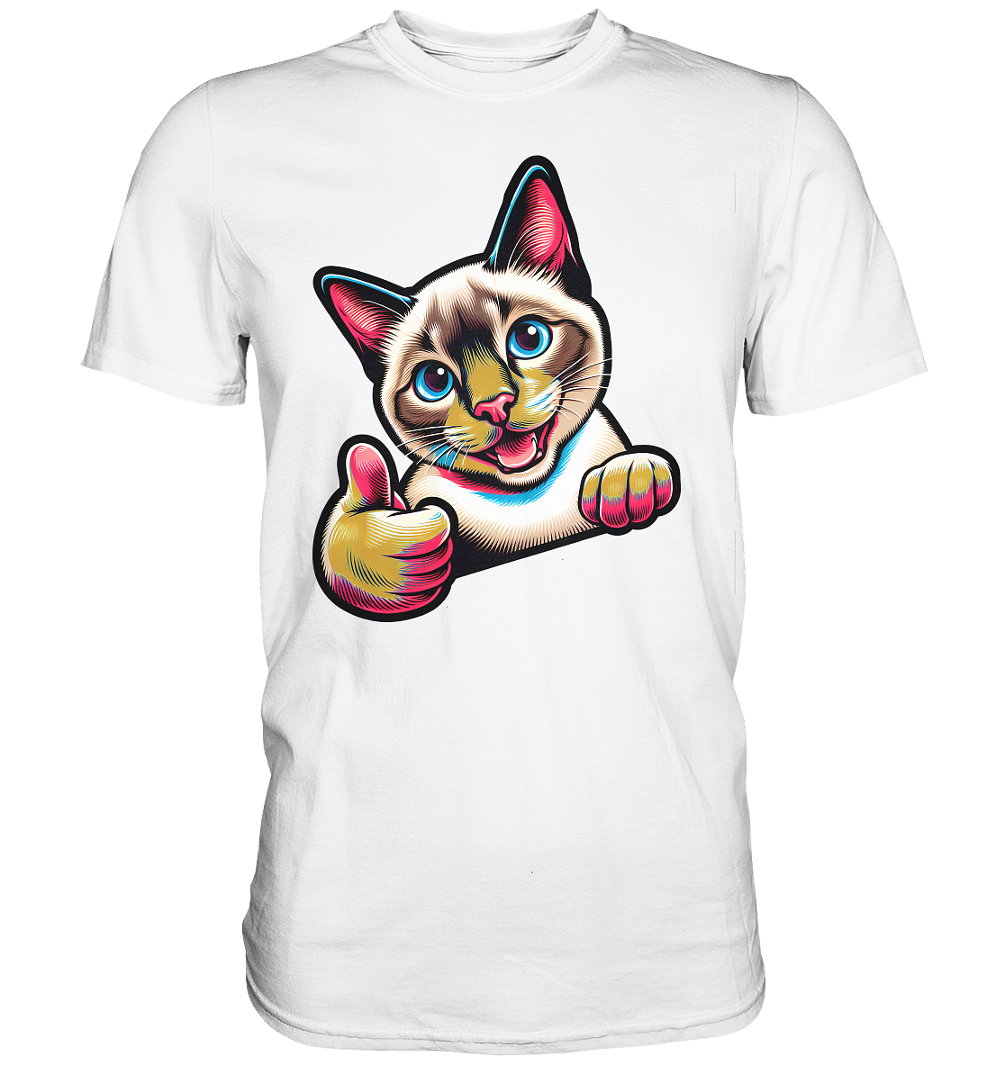 Siamkatze Pop Art - personalisierbar - Premium Shirt