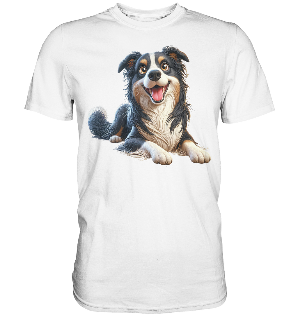 Border Collie Cartoon - personalisierbar - Premium Shirt