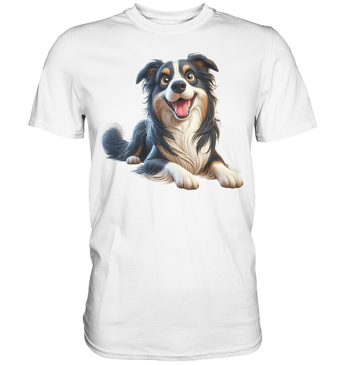 Border Collie Cartoon - personalisierbar - Premium Shirt