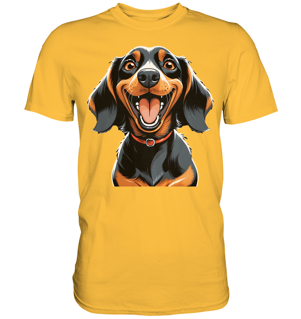 Happy Dackel Cartoon - Premium Shirt