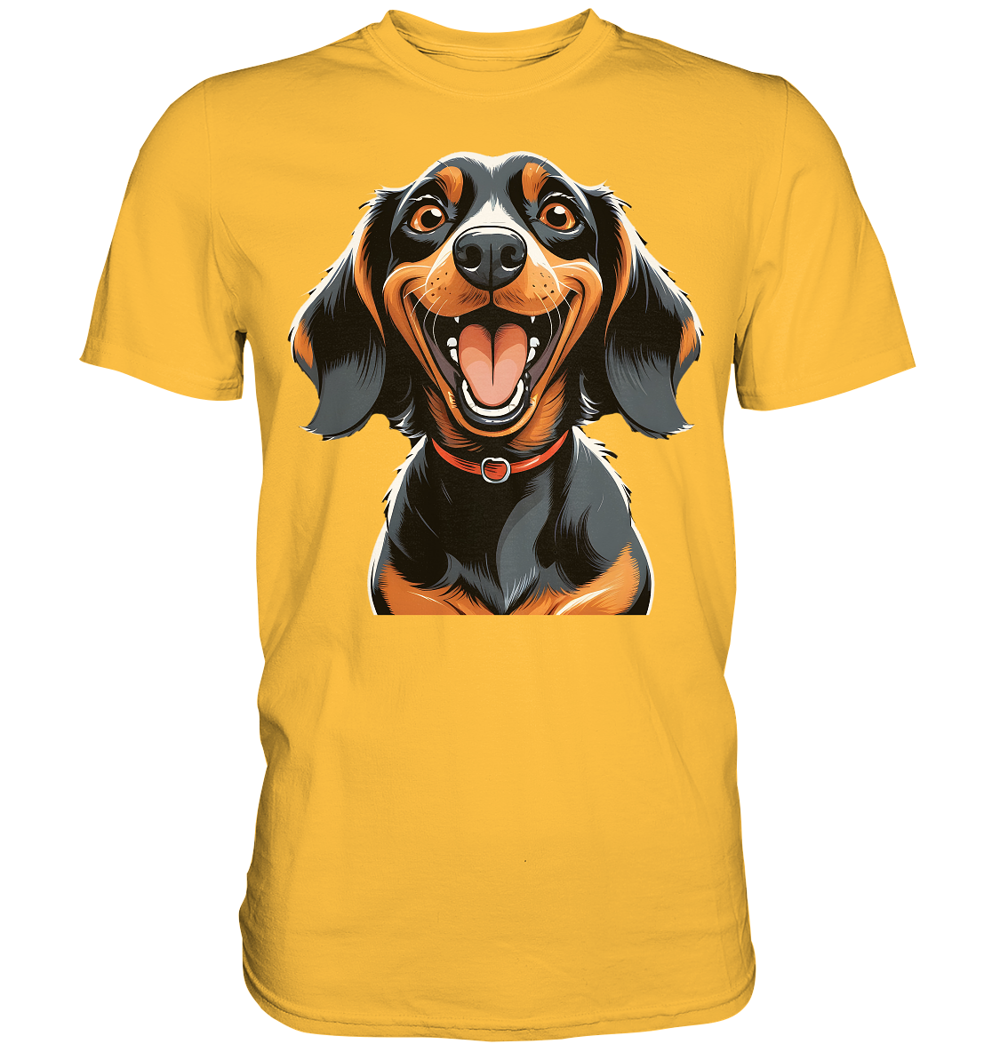 Happy Dackel Cartoon - Premium Shirt