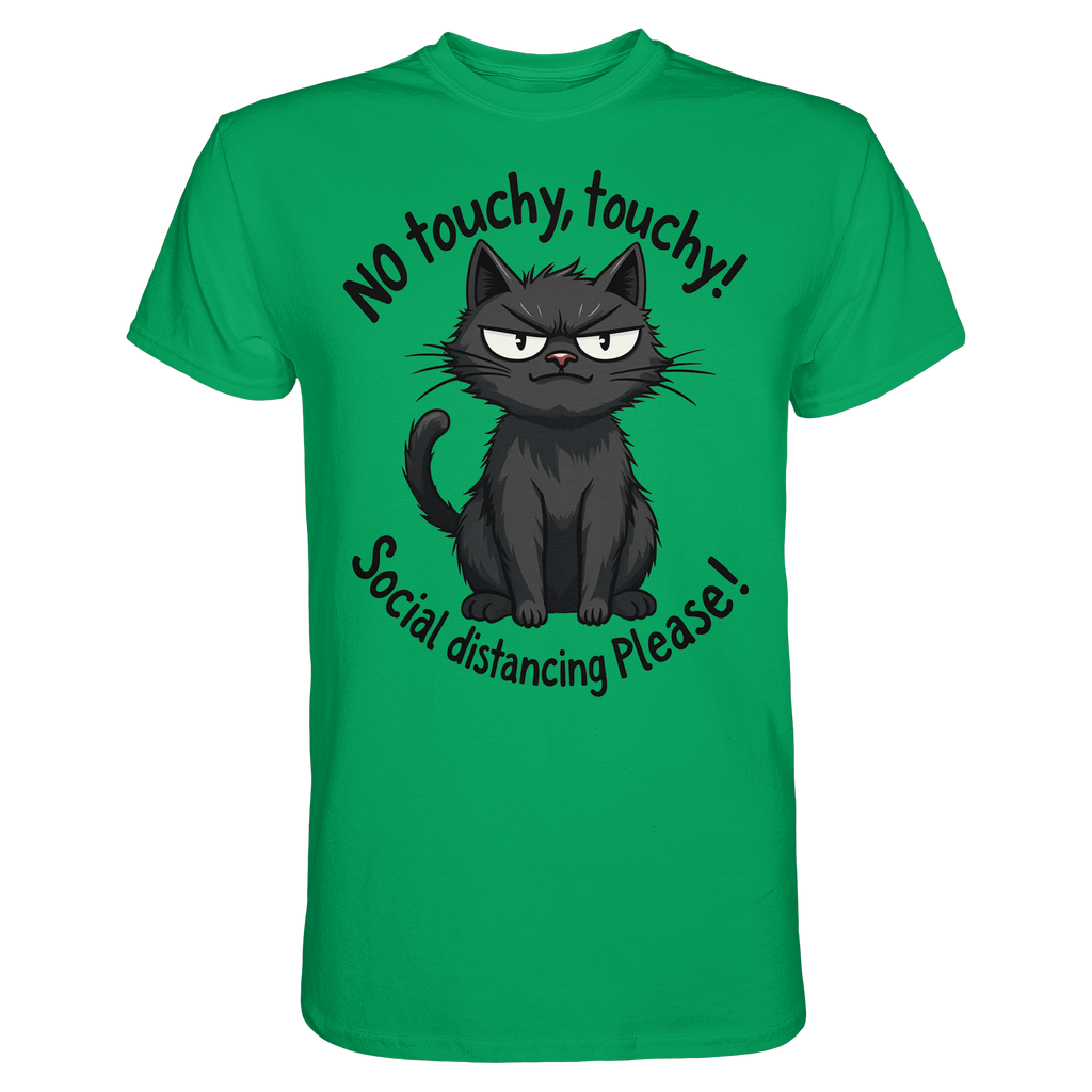 No touchy, touchy! Social distance Please! Black cat - Premium Shirt