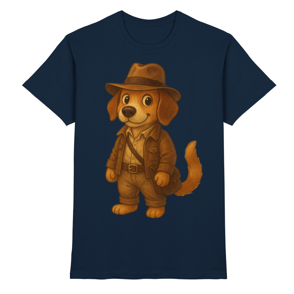 Abenteurer Hunde Cartoon  - Premium Shirt