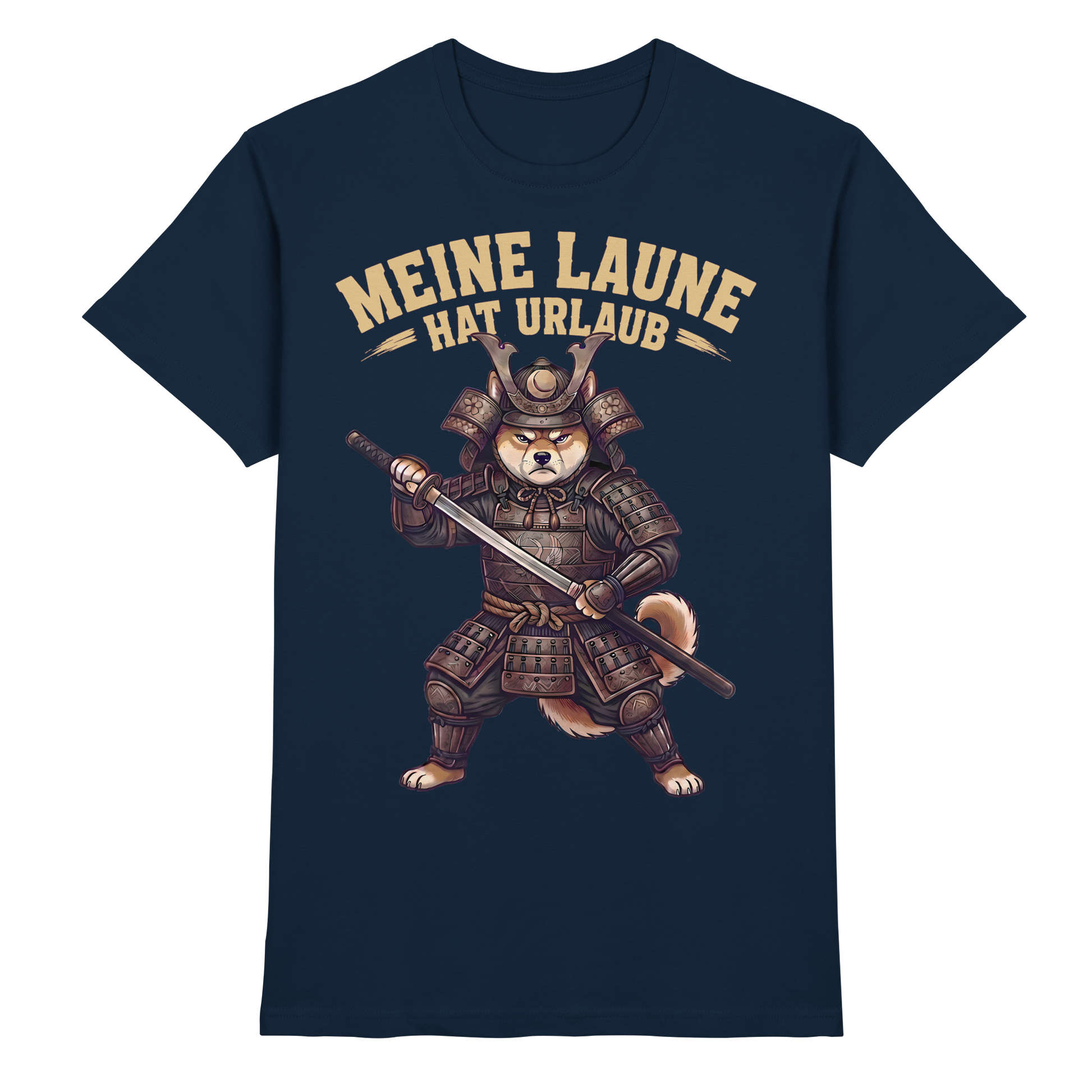 Meine Laune hat Urlaub – Lustiger Shiba Samurai Hund - Premium Shirt