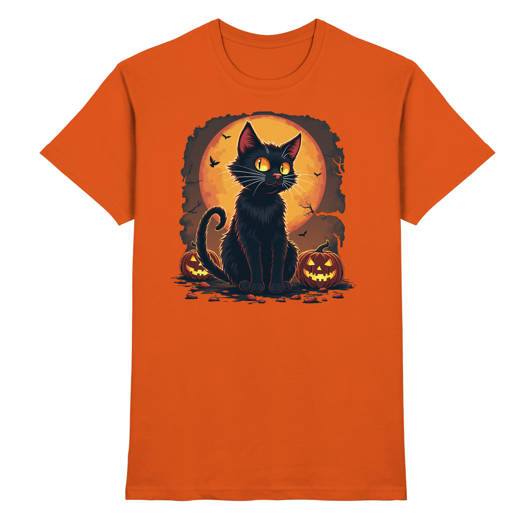 Halloween Black Cat- Schwarze Katze - Premium Shirt