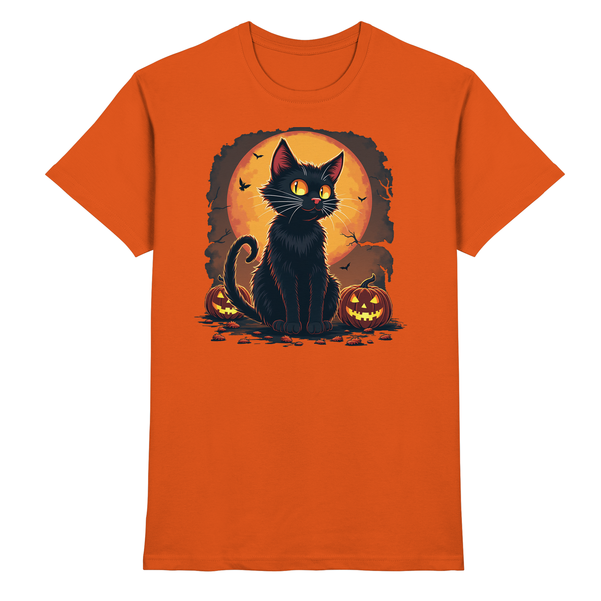 Halloween Black Cat- Schwarze Katze - Premium Shirt