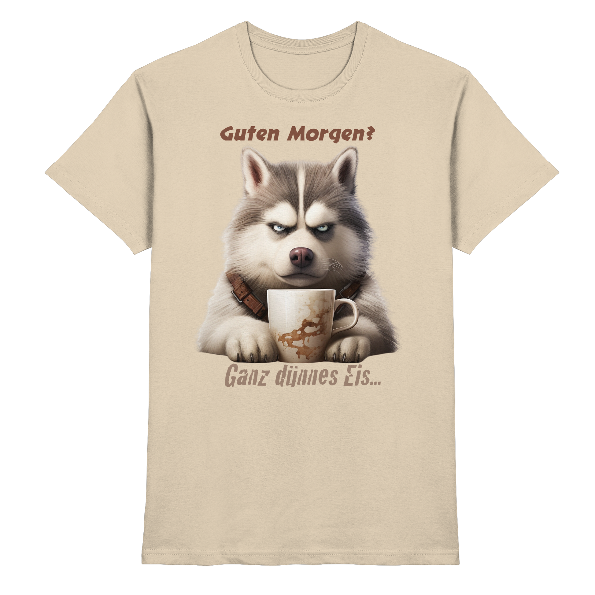 Guten Morgen. Ganz dünnnes Eis. Husky comic - Premium Shirt